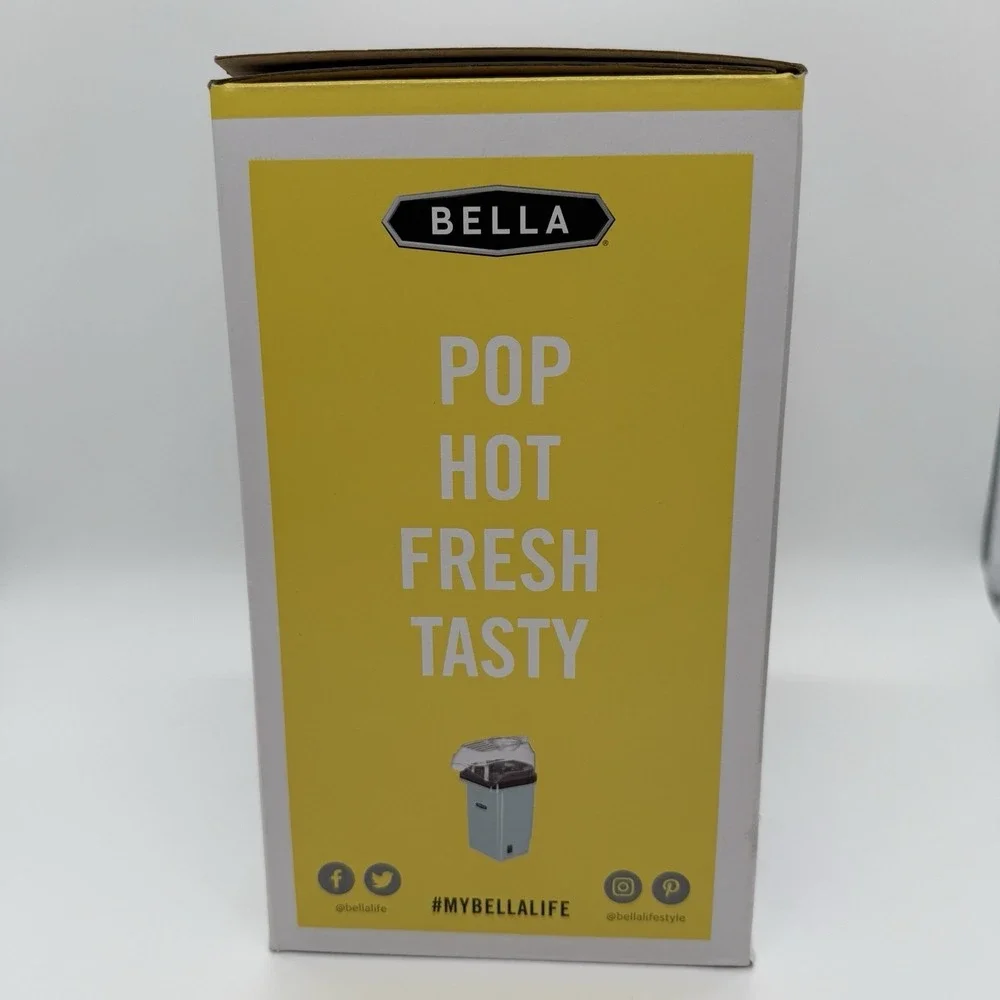 Bella Hot‎ Air Popcorn Maker, Light Blue, Makes 12 Cups 1200 Watt